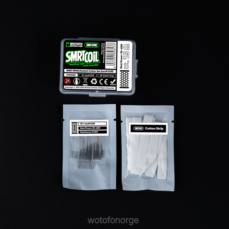 Wotofo Norge - Wotofo SMRT rpm2 mesh-bomull sett HD2VH351 nexmesh chill