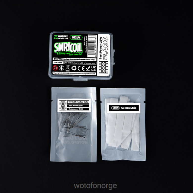 Wotofo Price - Wotofo SMRT rpm mesh-bomull sett HD2VH349 0,4ohm mesh+bomull